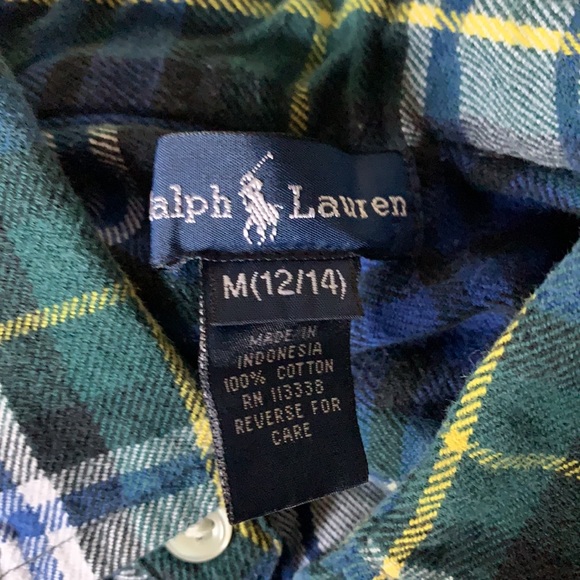 Ralph Lauren Boys Flannel Plaid Long Sleeve Shirt - Picture 2 of 2